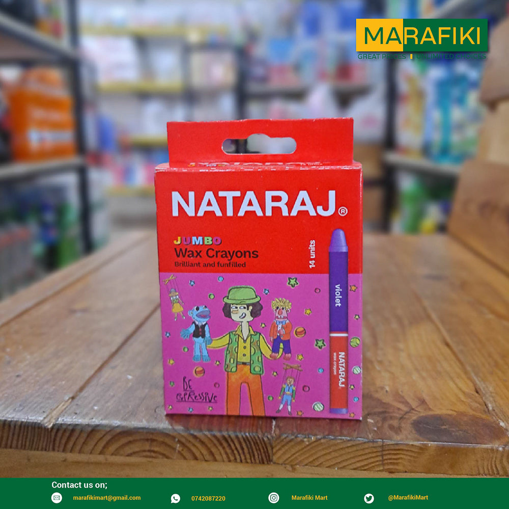 NATARAJ JUMBO WAX CRAYONS 14 PCS