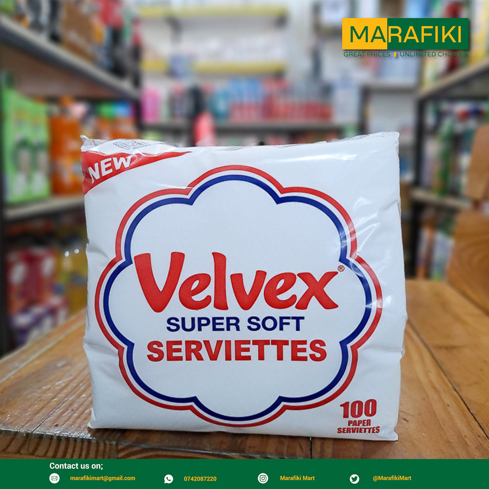 VELVEX SUPER SOFT SERVIETTES 100PCS