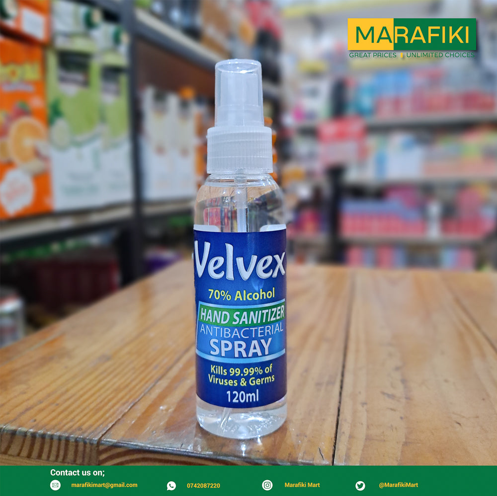 VELVEX HAND SANITIZER 120ML SPRAY