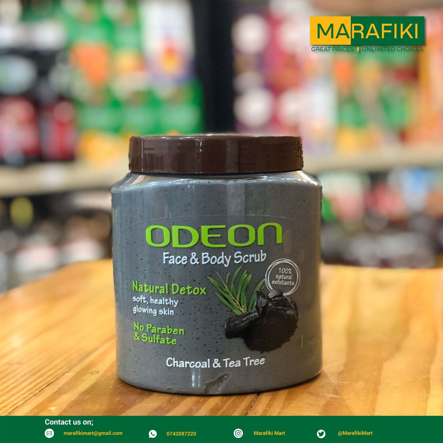 ODEON FACE&BODY SCRUB CHARCOAL 500ML