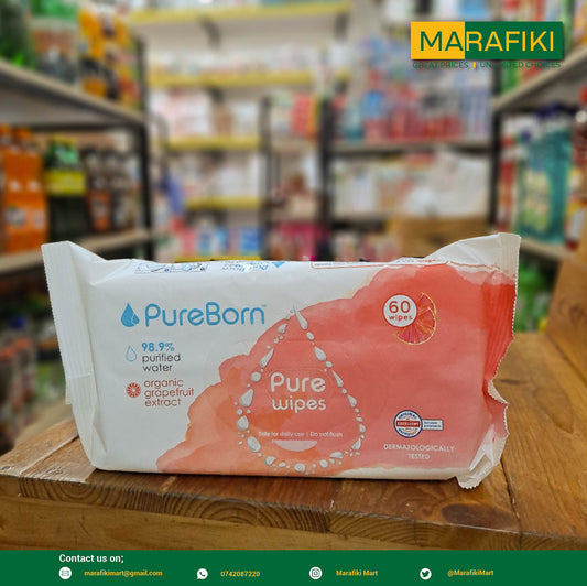 PURE BORN WIPES 60PCS