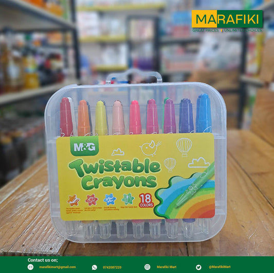 M&G TWISTABLE CRAYONS 18COLORS AGMX4333