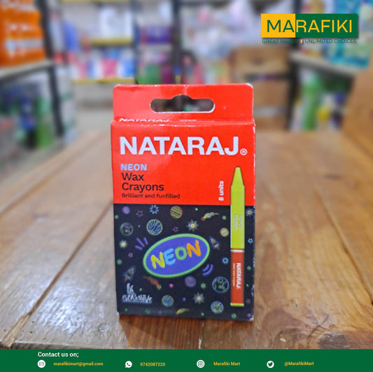 NATARAJ NEON WAX CRAYONS 8PCS