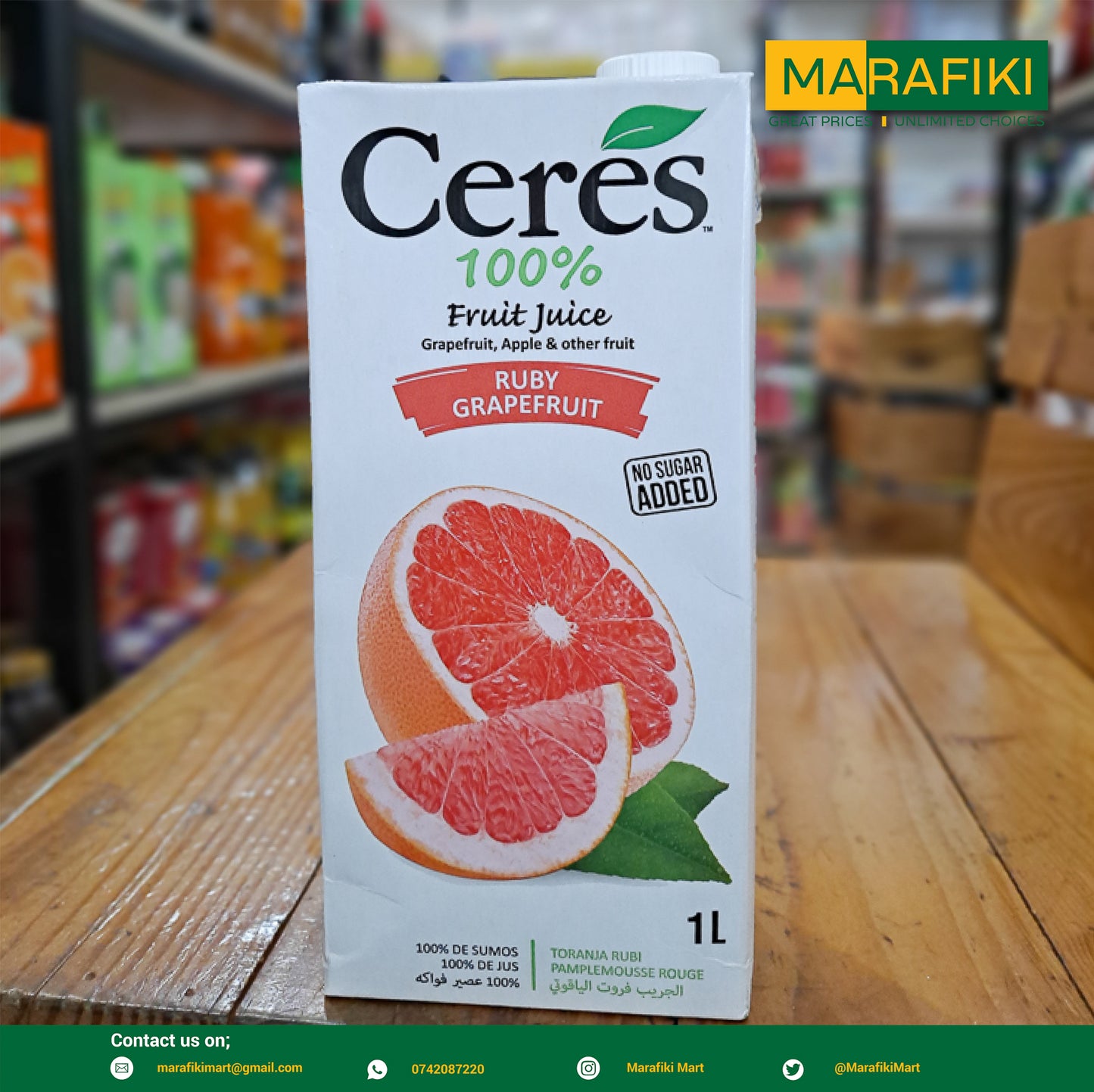 CERES 100% RUBY GRAPEFRUIT 1LITRE