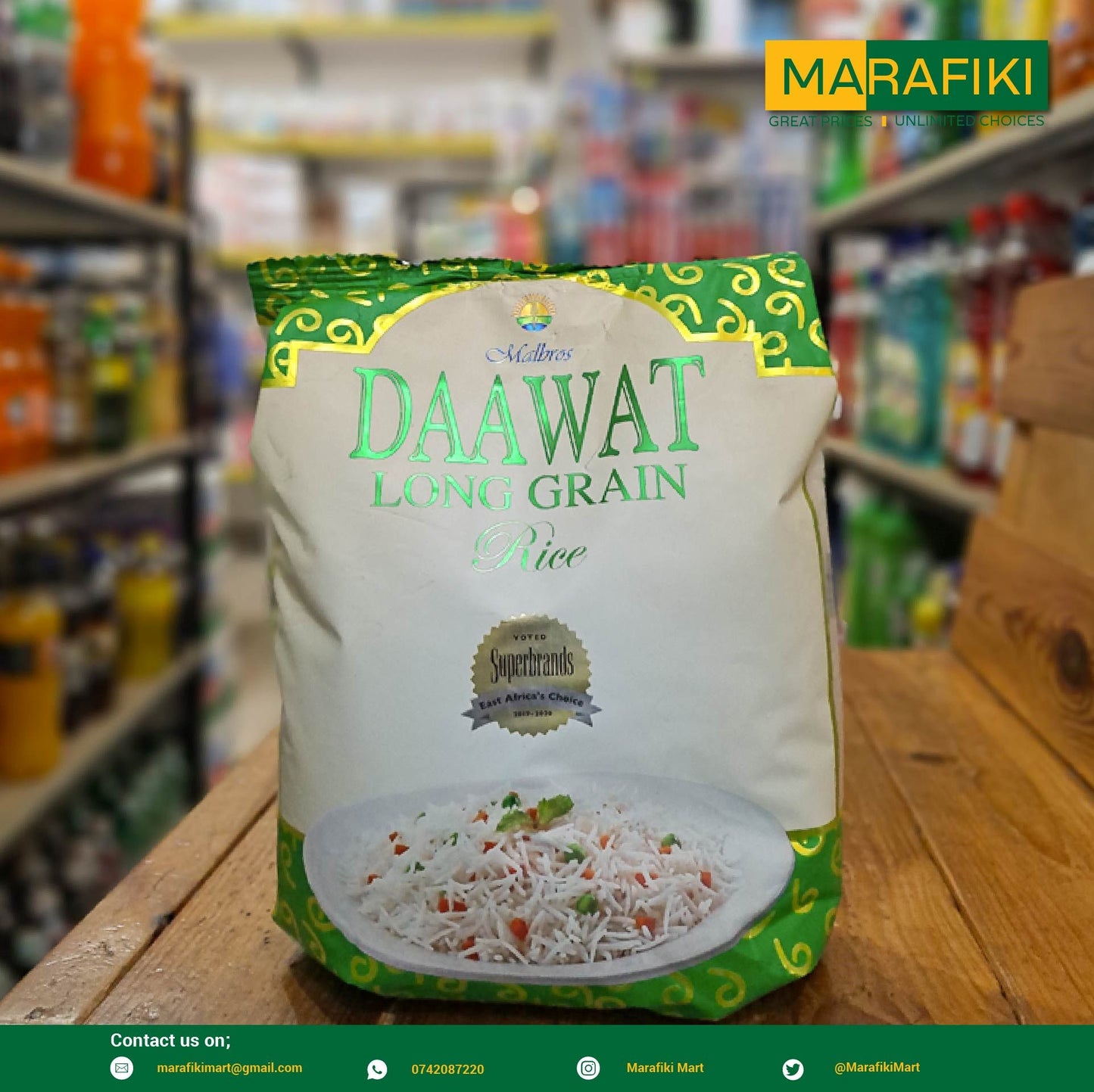 DAAWAT LONG GRAIN RICE 2KG