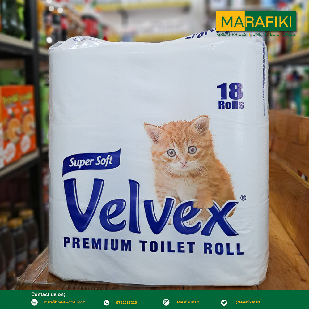 VELVEX TISSUE 18 ROLL PACK WHITE