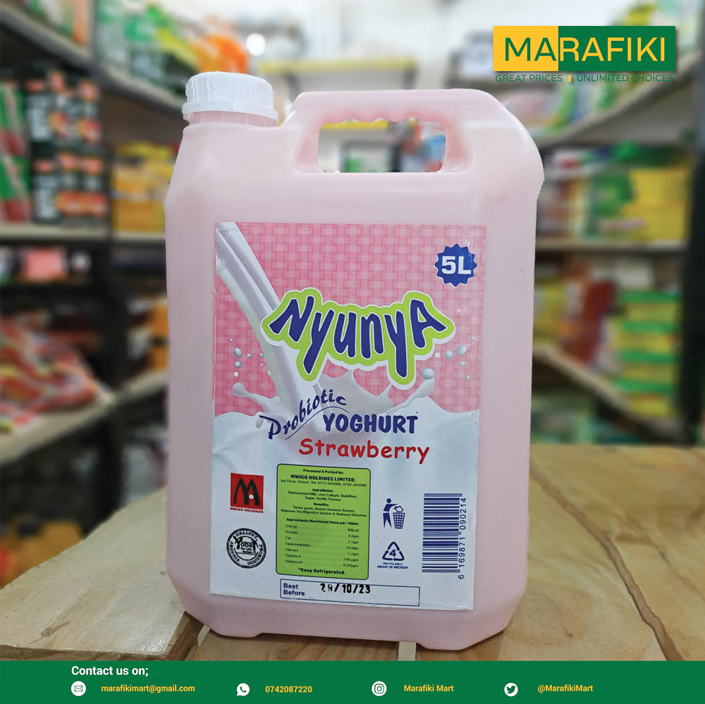 NYUNYA STRAWBERRY YOGHURT JERRYCAN 5LITRE