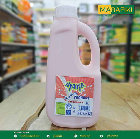 NYUNYA STRAWBERRY YOGHURT JERRYCAN 1LITRE