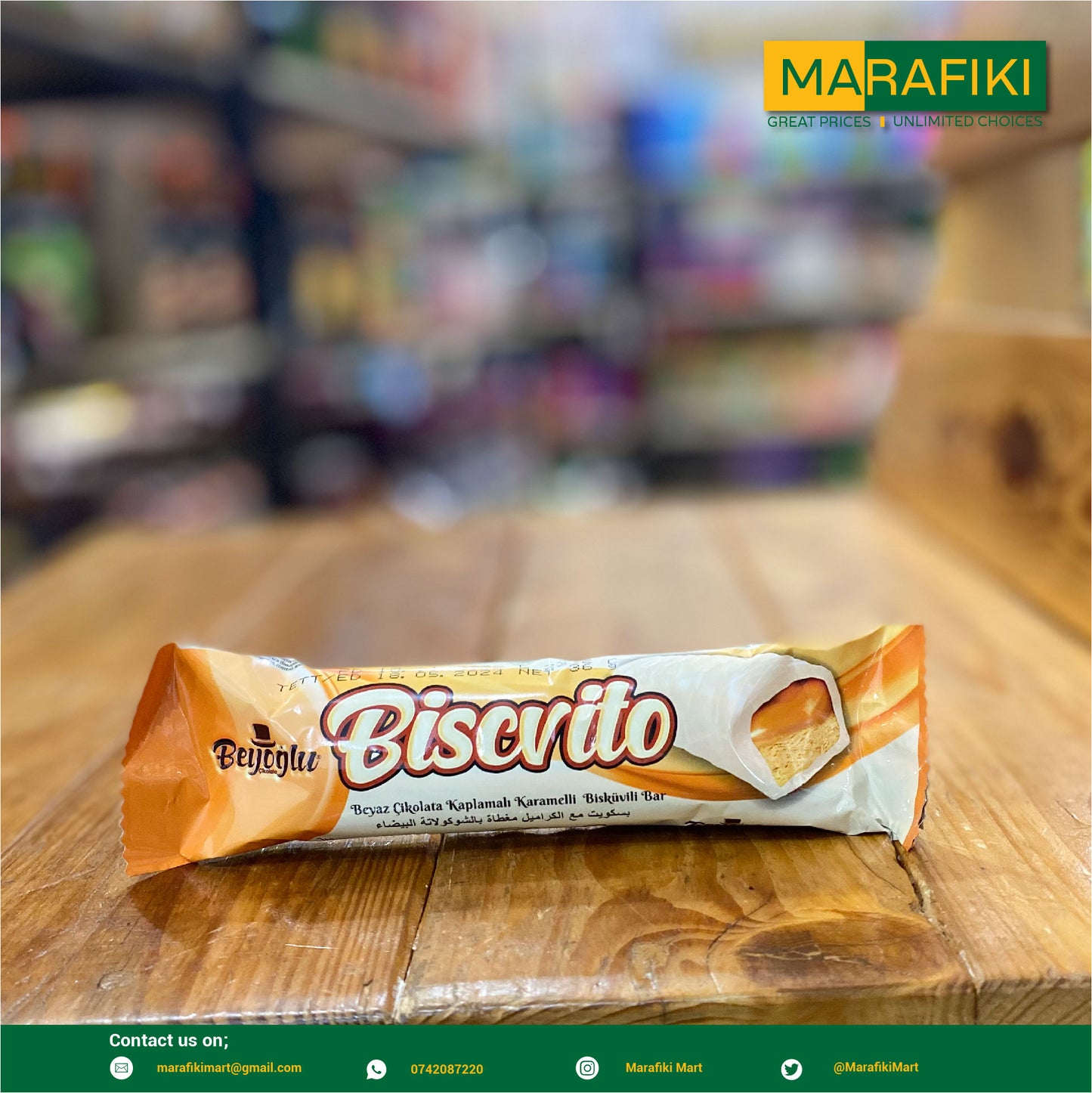 BEYOGLU BISCVITO WHITE CHOCOLATE BAR 36G