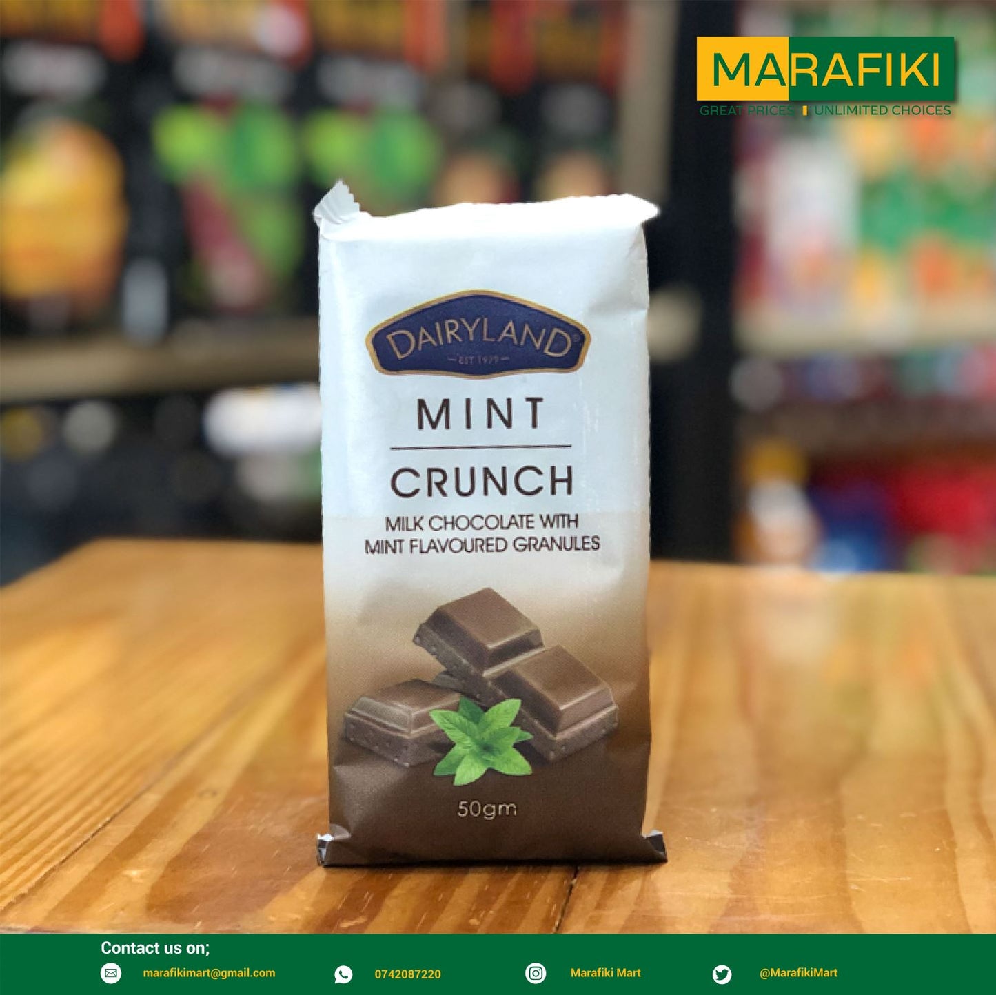 DAIRY LAND MINT CRUNCH CHOCOLATE 50G