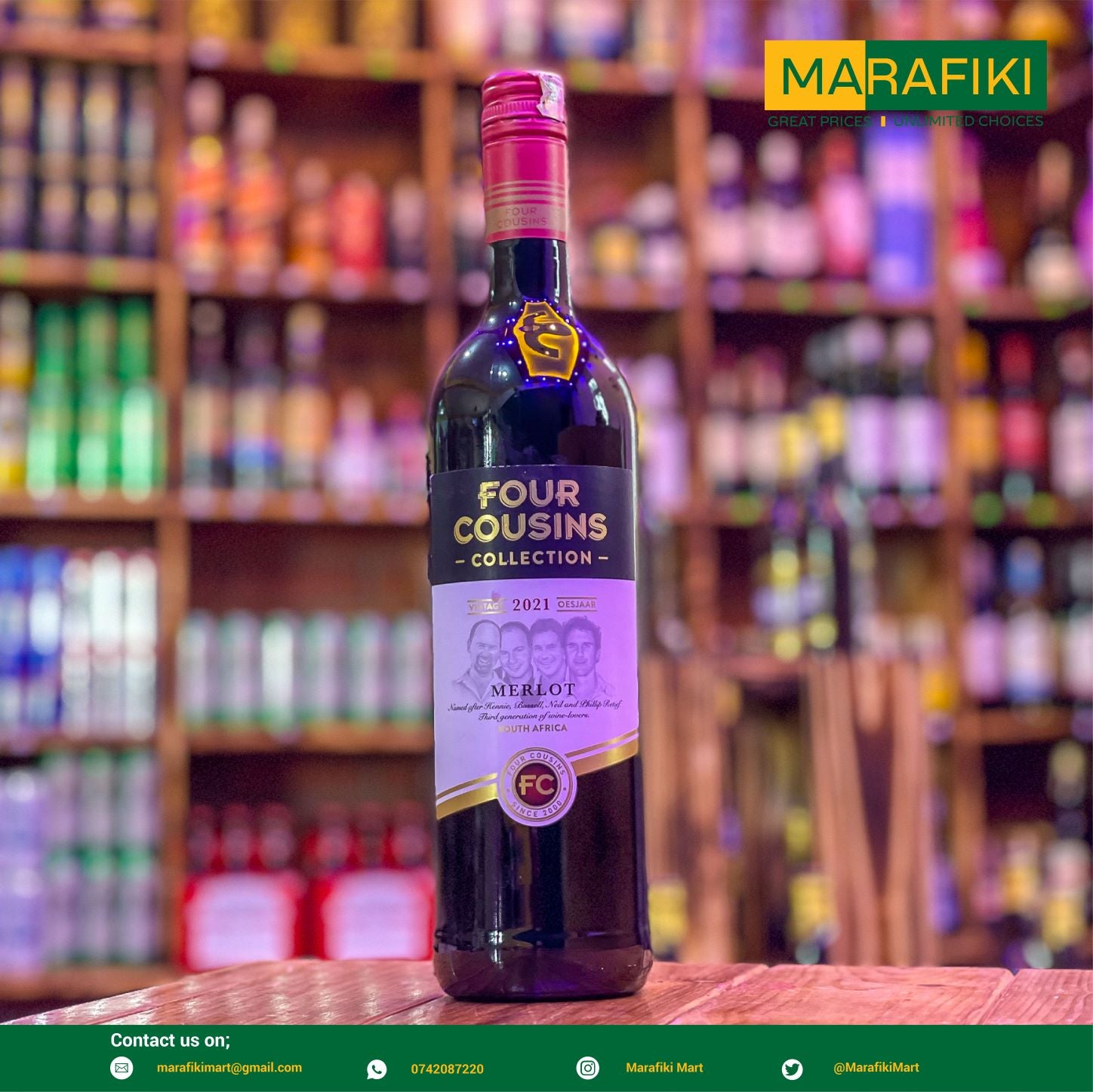 FOUR COUSINS MERLOT 750ML – Marafiki Mart