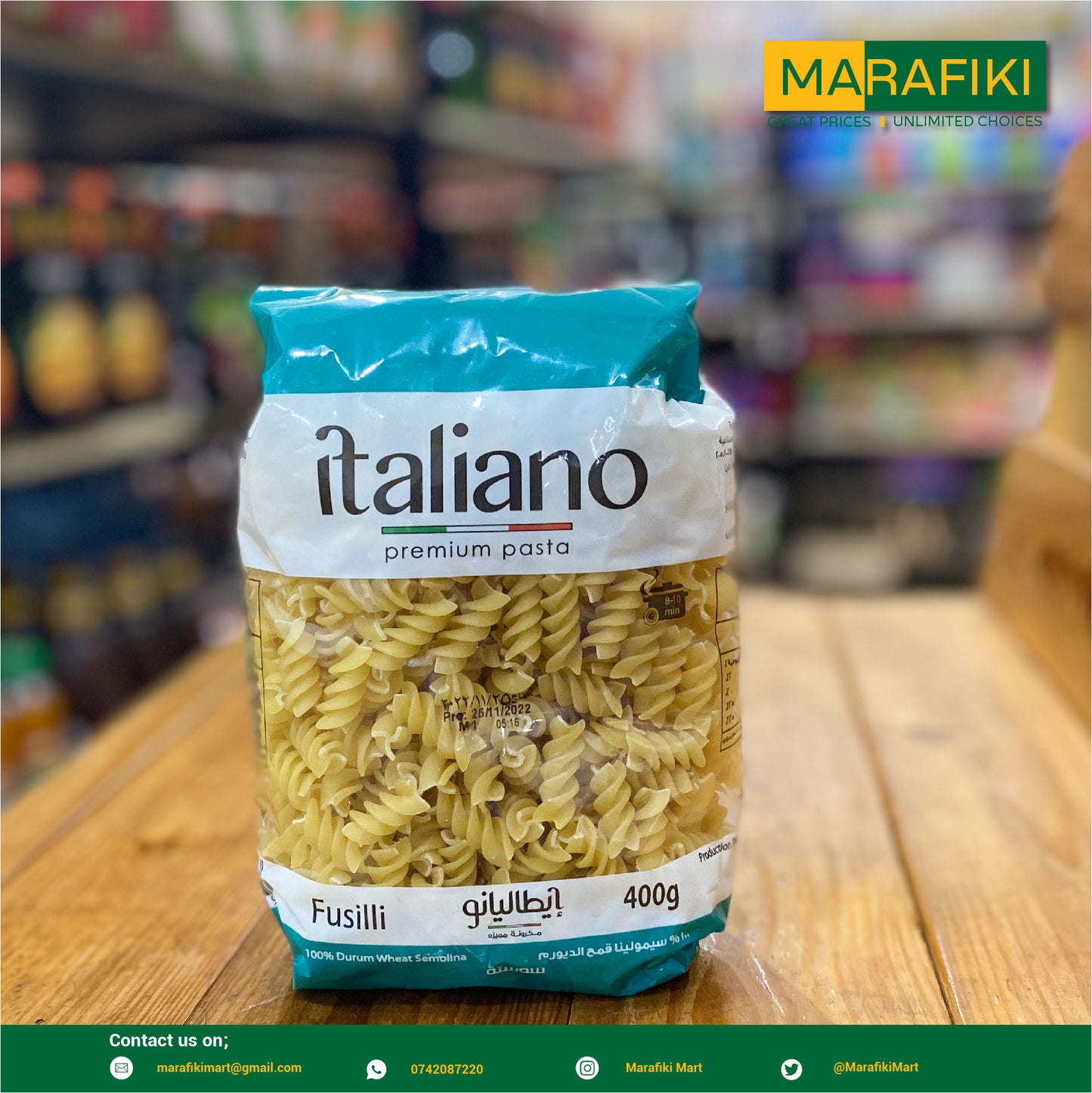 ITALIANO PASTA FUSILLI 400G