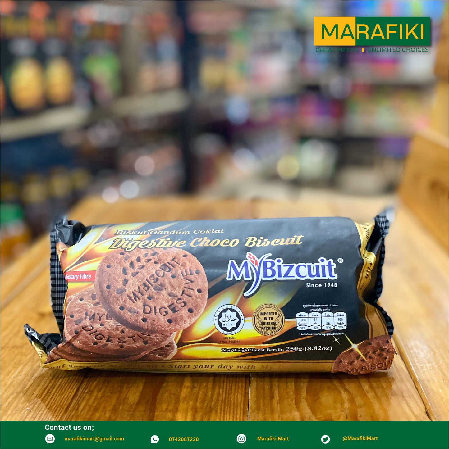 MYBIZCUIT CHOCO DIGESTIVE 250G