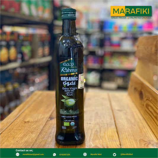 RAHMA EXTRA VIRGIN ORGANIC OLIVE OIL 500ML