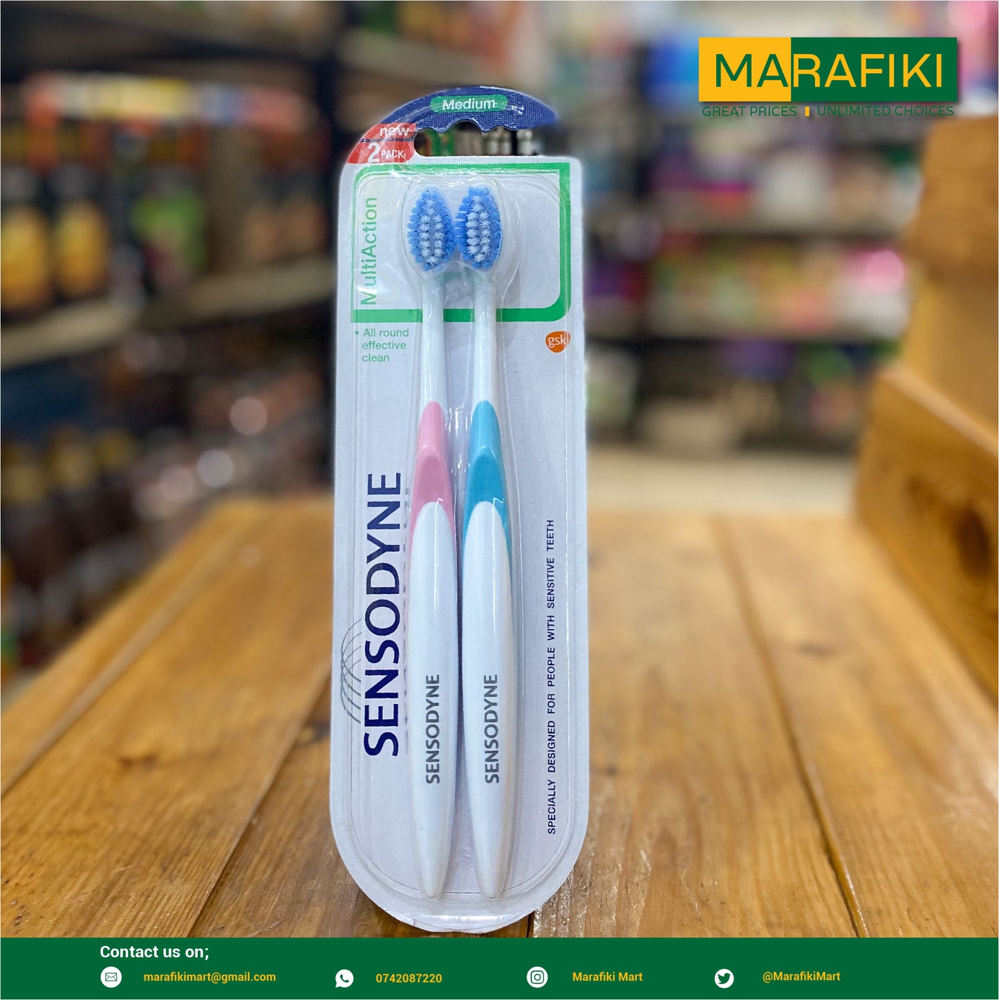 SENSODYNE MULTIACTION MEDIUM TOOTHBRUSH 2PACK