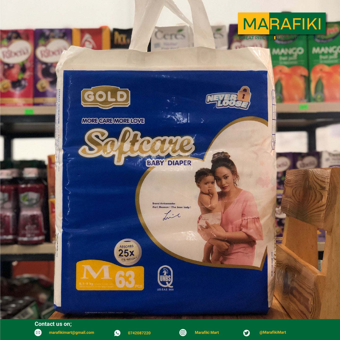 SOFTCARE DIAPER M 63PCS