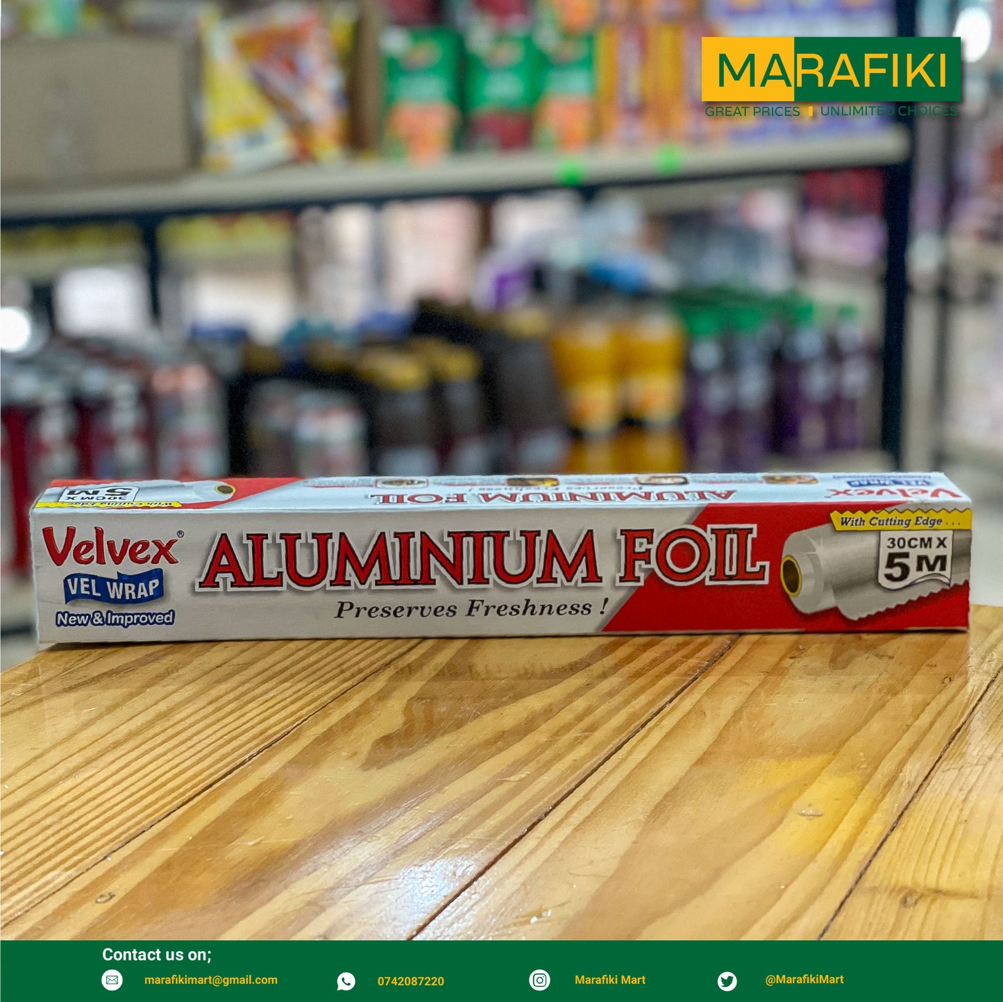 VELVEX ALUMINIUM FOIL 30 CM X 5M