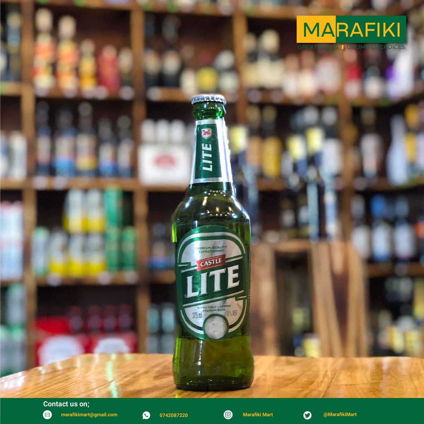 CASTLE LITE 375ML W BOTTLE