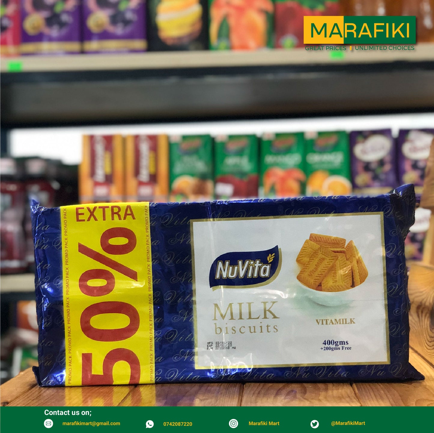 NUVITA MILK BISCUITS 400G