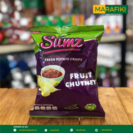 SUMZ POTATO CRISPS MEDIUM FRUIT CRUTNEY 30G