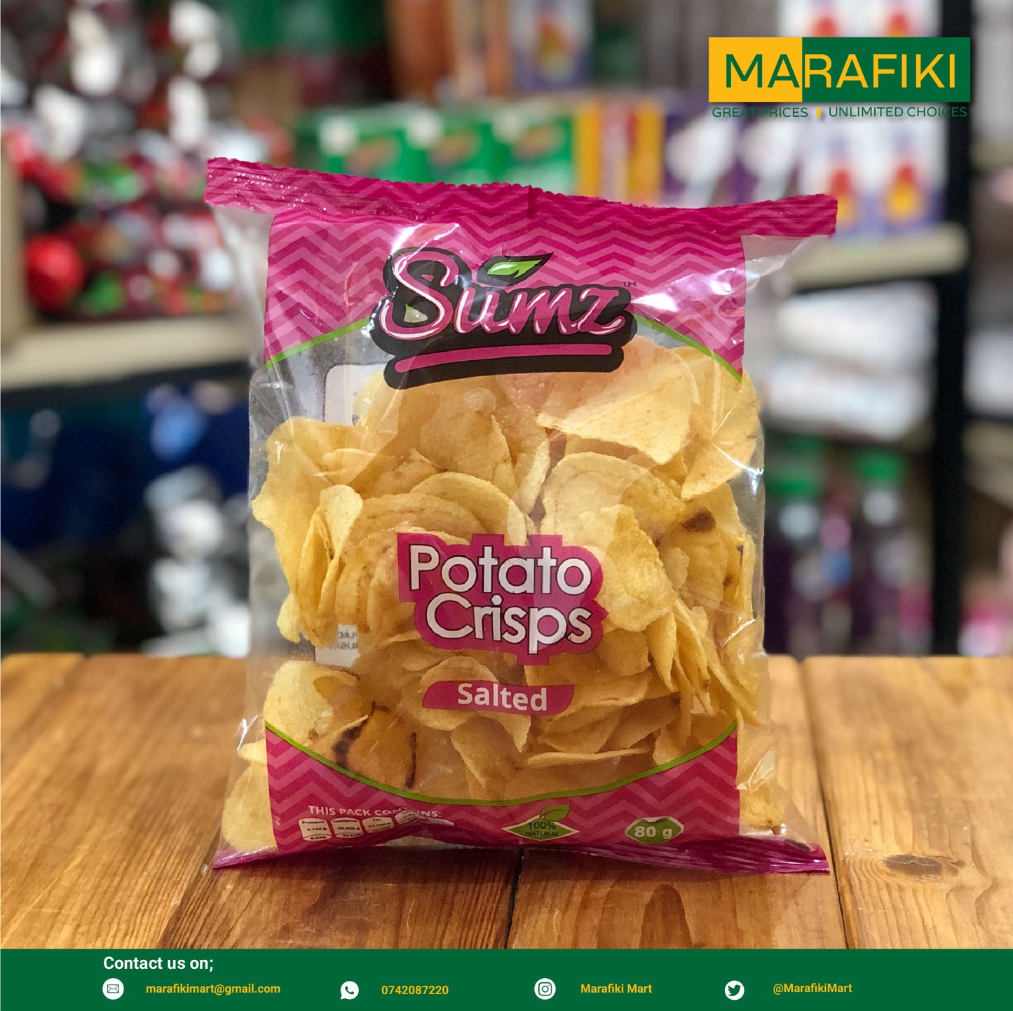 SUMZ POTATO CRISPS LARGE SALTED 80G